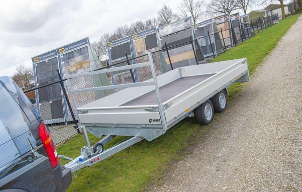 Henra plateauwagen 2as geremd 351x222x30cm 2000kg